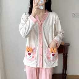 Woman Spring and Autumn Nursing Nursing Cotton Maternity Wear Summer Thin Postpartum Pregnant Women Pajamas Home Clothing Set