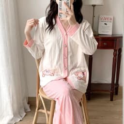 Woman Spring and Autumn Nursing Nursing Cotton Maternity Wear Summer Thin Postpartum Pregnant Women Pajamas Home Clothing Set