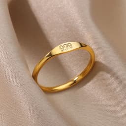 Lateefah Simple Number Ring Men's Women's Stainless Steel Ring 111 999 Angel Number Jewelry