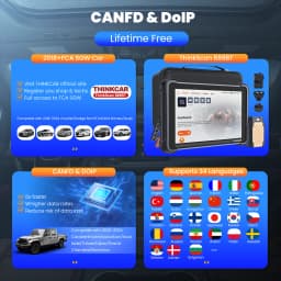 THINKCAR THINKSCAN 689BT Lifetime Free Auto Scanner Profession 34 Reset ECU Coding Bidirectional DOIP OBD2 Car Diagnostics Tools