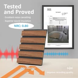Art3d 4PCS Wood Slat Acoustic Panels for Stylish Decor and Noise Reduction 3D Textured Wall Panels 94.5x7.9 inch Home Decoration