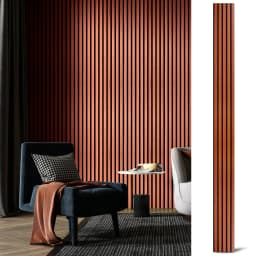 Art3d 4PCS Wood Slat Acoustic Panels for Stylish Decor and Noise Reduction 3D Textured Wall Panels 94.5x7.9 inch Home Decoration