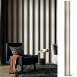 Art3d 4PCS Wood Slat Acoustic Panels for Stylish Decor and Noise Reduction 3D Textured Wall Panels 94.5x7.9 inch Home Decoration