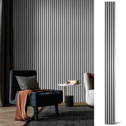 Art3d 4PCS Wood Slat Acoustic Panels for Stylish Decor and Noise Reduction 3D Textured Wall Panels 94.5x7.9 inch Home Decoration
