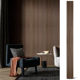 Art3d 4PCS Wood Slat Acoustic Panels for Stylish Decor and Noise Reduction 3D Textured Wall Panels 94.5x7.9 inch Home Decoration