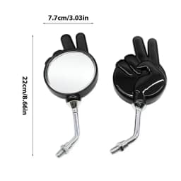Handlebar Mount Motorcycle Mirrors 1 Pair Rear View Victory Gesture Side Mirrors For Motorcycles Clear Vision Mirrors For