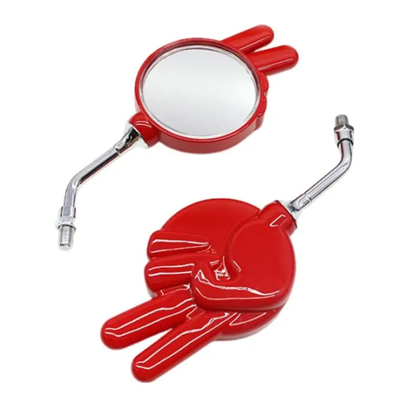 Handlebar Mount Motorcycle Mirrors 1 Pair Rear View Victory Gesture Side Mirrors For Motorcycles Clear Vision Mirrors For