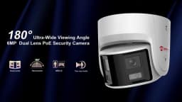 Anpviz 8MP Dual Lens POE Camera Ultra Wide Angel 180° Panoramic Security Camera AI Human Vehicle Detection Audio Warning Alarm