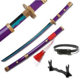 Roronoa Zoro Katana 104cm/41inCharacter Cosplay Sword with Sowrd Holder and Belt Trafalgar Law Red Sandai kitetsu Yubashiri