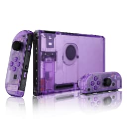 eXtremeRate DIY Housing Shell W/Buttons for Nintendo Switch - Clear Atomic Purple