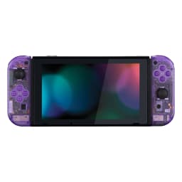 eXtremeRate DIY Housing Shell W/Buttons for Nintendo Switch - Clear Atomic Purple