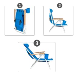 Beach Chair USA free shipping Blue Adjustable Headrest Portable High Strength Folded Beach Chair
