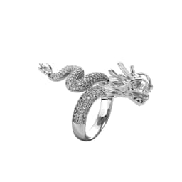 JINAO New Micro-Paved HIP Hop Black Chinese Traditional Dragon Iced Adjustable 5A+ Cubic Zircon Ring Men and Women Jewelry Gift