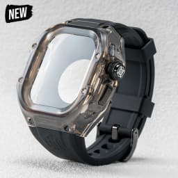 Luxury Transparent Waterproof Case for Apple Watch Ultra 2 49mm Protection Anti-slip Watch Cover+Silicone Strap for Apple Watch