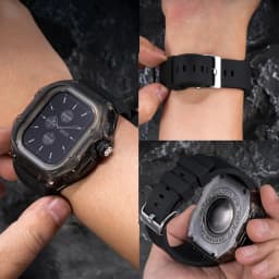 Luxury Transparent Waterproof Case for Apple Watch Ultra 2 49mm Protection Anti-slip Watch Cover+Silicone Strap for Apple Watch
