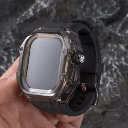 Luxury Transparent Waterproof Case for Apple Watch Ultra 2 49mm Protection Anti-slip Watch Cover+Silicone Strap for Apple Watch