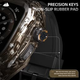 Luxury Transparent Waterproof Case for Apple Watch Ultra 2 49mm Protection Anti-slip Watch Cover+Silicone Strap for Apple Watch