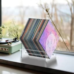 Vinyl Record Holder Desktop Books Shelves Acrylic Display Shelf For Records Multi-function Organizer Storage Rack