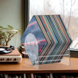 Vinyl Record Holder Desktop Books Shelves Acrylic Display Shelf For Records Multi-function Organizer Storage Rack