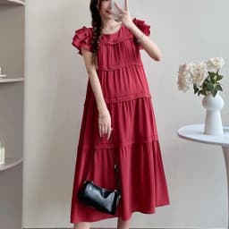 Maternity French Style Sweetheart Cake Dress For Summer New Fresh Fairy Pregnancy Clothes V-Neck Knee-Length Pregnant Dress