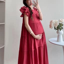 Maternity French Style Sweetheart Cake Dress For Summer New Fresh Fairy Pregnancy Clothes V-Neck Knee-Length Pregnant Dress
