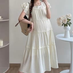Maternity French Style Sweetheart Cake Dress For Summer New Fresh Fairy Pregnancy Clothes V-Neck Knee-Length Pregnant Dress