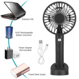 Portable Handheld Fan Desk Fan With Base Small Hand Fan For Outdoors Rechargeable Mini Cooling Fan With Three Wind Speed