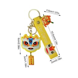 Chinese Animal Keychain Chinese Dance Lions Keyring Charm For New Year Bag Pendant Charm Decorative Car Decor Key Chain Pendant