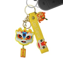 Chinese Animal Keychain Chinese Dance Lions Keyring Charm For New Year Bag Pendant Charm Decorative Car Decor Key Chain Pendant
