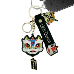Chinese Animal Keychain Chinese Dance Lions Keyring Charm For New Year Bag Pendant Charm Decorative Car Decor Key Chain Pendant