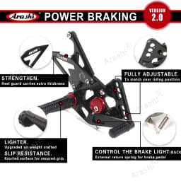 Arashi CNC Adjustable Rearset For KAWASAKI Ninja 250 2018 2019 2020 2021 2022 2023 Z250 Z 250 2019-2022 Footrest Foot Pegs