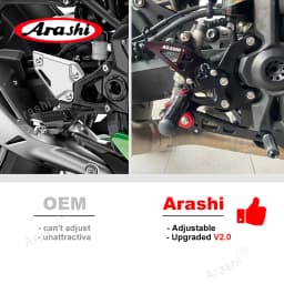 Arashi CNC Adjustable Rearset For KAWASAKI Ninja 250 2018 2019 2020 2021 2022 2023 Z250 Z 250 2019-2022 Footrest Foot Pegs