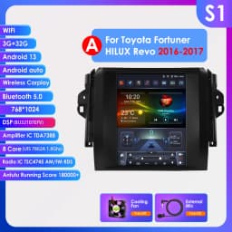 Hizpo For Tesla Style Car Radio For Toyota Fortuner HILUX Revo 2016 - 2022 Wireless CarPlay Android Auto No 2 din 2din DVD RDS