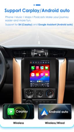 Hizpo For Tesla Style Car Radio For Toyota Fortuner HILUX Revo 2016 - 2022 Wireless CarPlay Android Auto No 2 din 2din DVD RDS