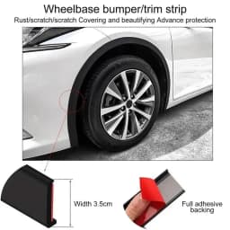 Car Wheel Arch Guard Trim Moulding Strip Eyebrow Lip Anti Scratch Mudflaps Universal Rubber Seal Protector Styling