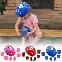 7-piece children's roller skating helmet protective gear bicycle helmet balance bike skates thickened protective gear set
