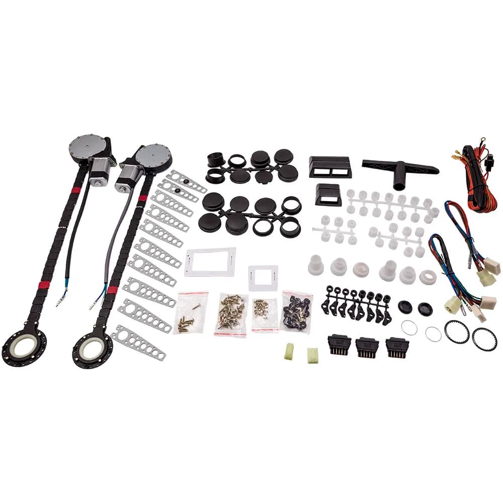 2-Door Universal Electric Window Motor Kit - Convert Manual Cranks to Power