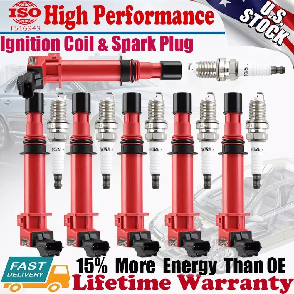 Carbole Set of 6 Ignition Coil Spark Plug For 02-09 Dodge Jeep Mitsubishi 3.7L V6 UF270
