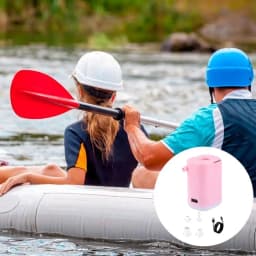 Rechargeable Air Pump For Camping 2400mAh Wireless Portable Pump 4 In 1 LED Rechargeable Electric Pump With 3 Modes Lighting For