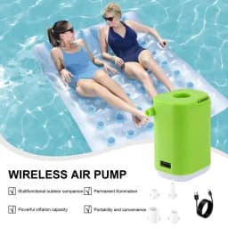 Rechargeable Air Pump For Camping 2400mAh Wireless Portable Pump 4 In 1 LED Rechargeable Electric Pump With 3 Modes Lighting For