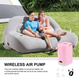 Rechargeable Air Pump For Camping 2400mAh Wireless Portable Pump 4 In 1 LED Rechargeable Electric Pump With 3 Modes Lighting For