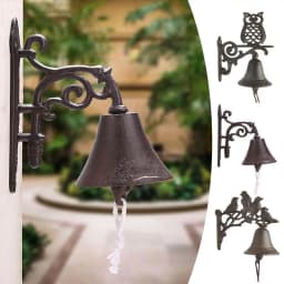 Door Bell Cast Iron Antique Country House Look, Loud Sound, Front Door Wall Bell, Garden Decoration, Weatherproof