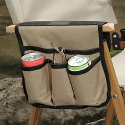 Beach Chair Cup Holder Double-Layer Camp Chair Side Pocket Organizer Portable Beach Chair Side Bag Lawn Chair Cup Holder For