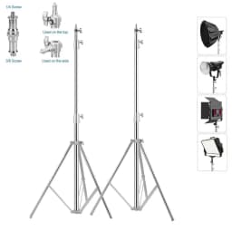 2.8m Stainless Steel Light Stand Spring Cushioned Heavy Duty Tripod Stand Speedlight Strobe Light Softbox Umbrella Aluminum Allo