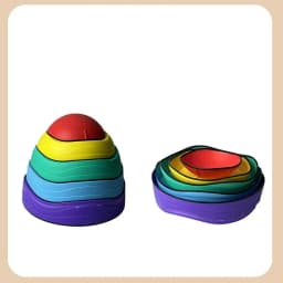 Stackable Stepping Stones Obstacle Course For Kids Anti-slip Texture Balance Stones Stackable Colored Stones Sensory Play Toy