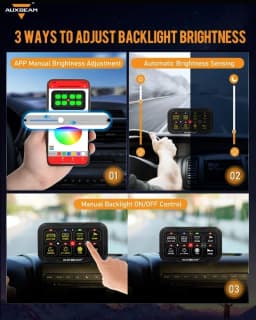 AUXBEAM AR-820 RGB 8 Gangs Switch Panel Built-in bluetooth APP Control Memory Function LEDs Electronic On-Off Switch Panel