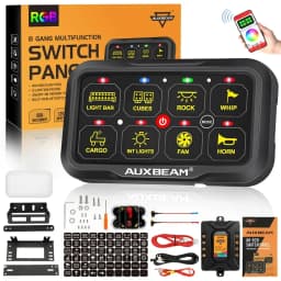 AUXBEAM AR-820 RGB 8 Gangs Switch Panel Built-in bluetooth APP Control Memory Function LEDs Electronic On-Off Switch Panel