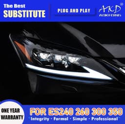 AKD Head Lamp for Lexus ES LED Headlight 2006-2012 Headlights ES240 ES300 DRL Turn Signal High Beam Angel Eye Projector Lens
