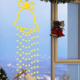 Christmas Window Hangable Lights Christmas Bell Curtains Lights Hangable Christmas Window Lights Decorations With 8 Modes