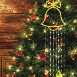 Christmas Window Hangable Lights Christmas Bell Curtains Lights Hangable Christmas Window Lights Decorations With 8 Modes